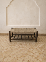 Black wooden bench with integrated storage handcrafted from solid eucalyptus wood