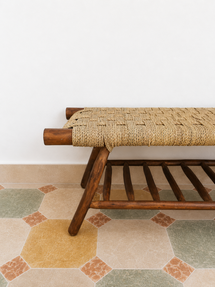 Wooden Storage Bench handcrafted from solid wood with integrated storage compartments