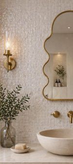 Wavy Arch Brass Mirror handmade Moroccan brass frame