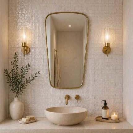 Tapered Brass Mirror handmade Moroccan brass frame