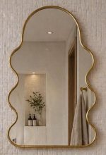 Wavy Arch Brass Mirror handmade Moroccan brass frame
