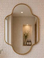 Moroccan Arch Brass Mirror with handmade brass frame