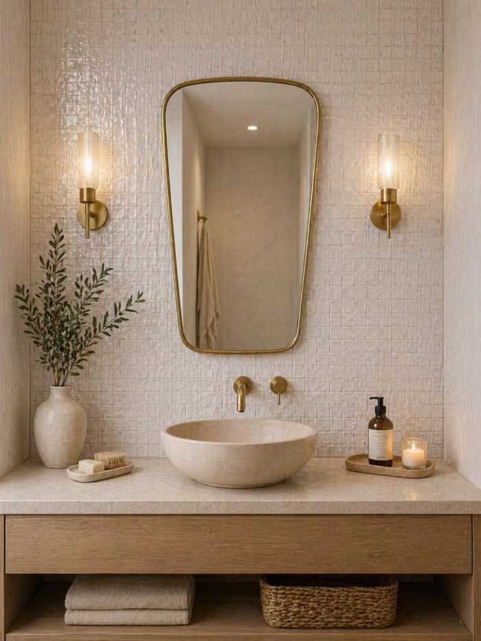 Tapered Brass Mirror handmade Moroccan brass frame